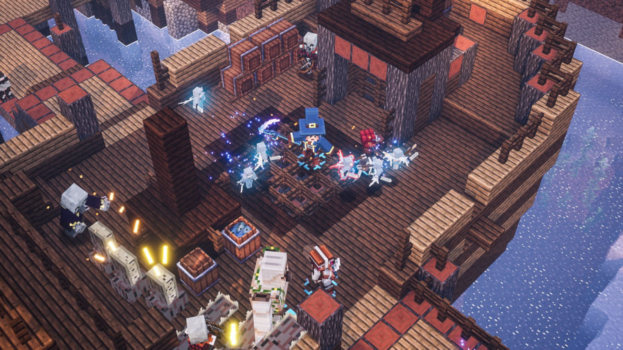 Minecraft Dungeons herda elementos conceituais e visuais do jogo original de sobrevivência e mistura a uma jogabilidade estilo Diablo.