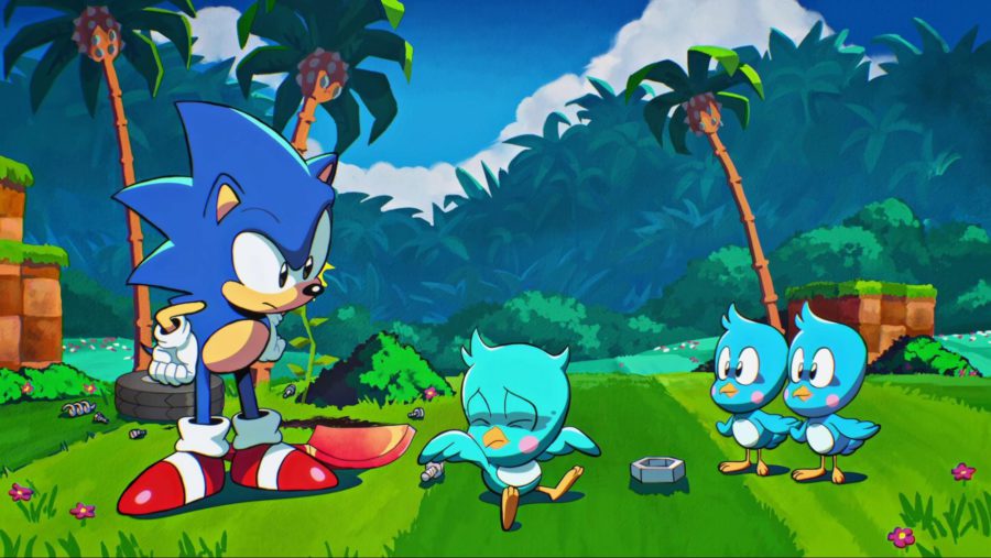 Sonic jogando vídeo game e ouvindo musica??
