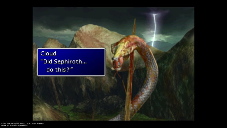 Cobra gigante empalada por Sephiroth